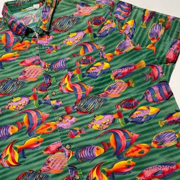 Vintage 90’s Tropical Button Down - Picture 2 of 4